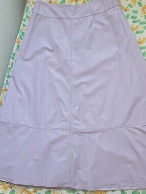 Alice + Olivia Leather Lavender A-Line Midi Skirt with Center Back Zip